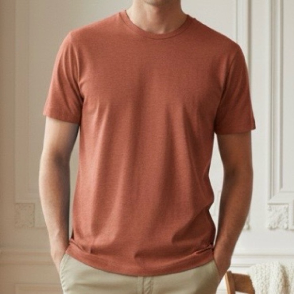 Allora Men’s Classic Short Sleeve T Shirt Red Brick Medium EUC